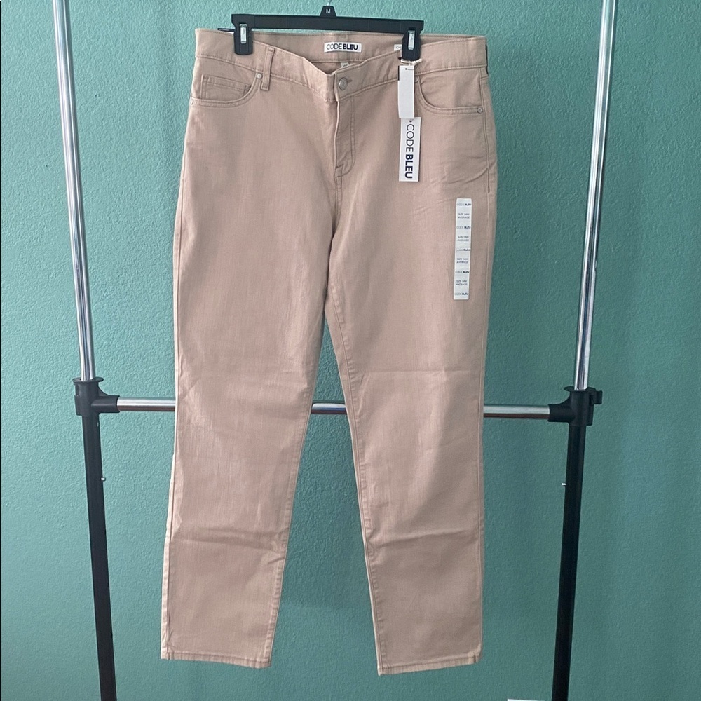 Code BleuJeans Warm Taupe Beige Chelsea Straight Leg Classic Rise Slimming Panel